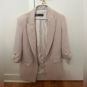 Zara XS blazer in Sand NWT